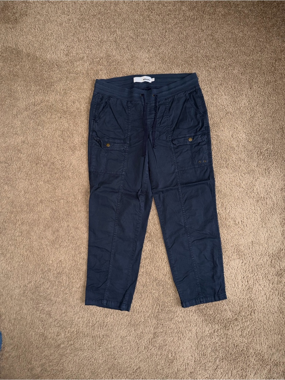 Sonoma Navy Cropped Cargo Pants
